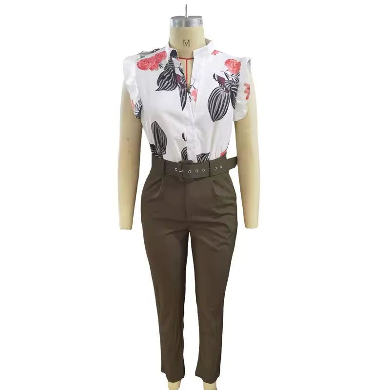 Elegante Ruffle-Mouwen Outfit voor een Verfijnde Look