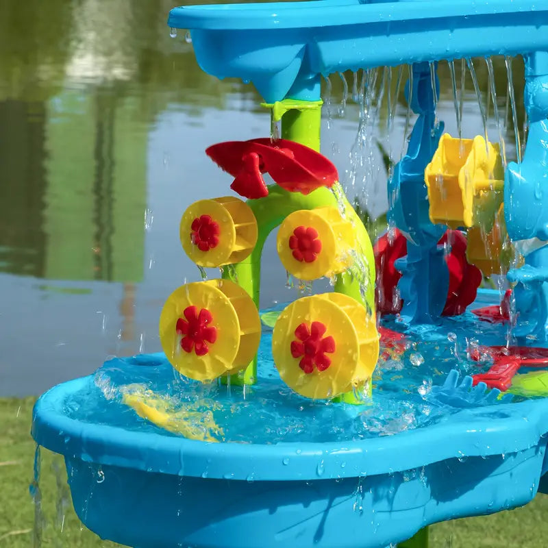 3-in-1 Speeltafel Kinderen voor Zand en Water met 15 Accessoires – Duurzaam en Veilig Buitenplezier