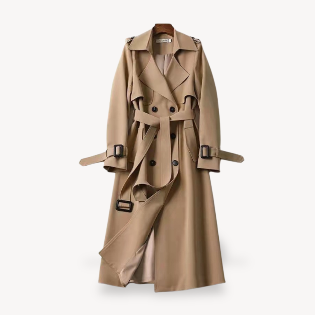 Dames trenchcoat – Tijdloos ontwerp – Tailleband – Katoenmix