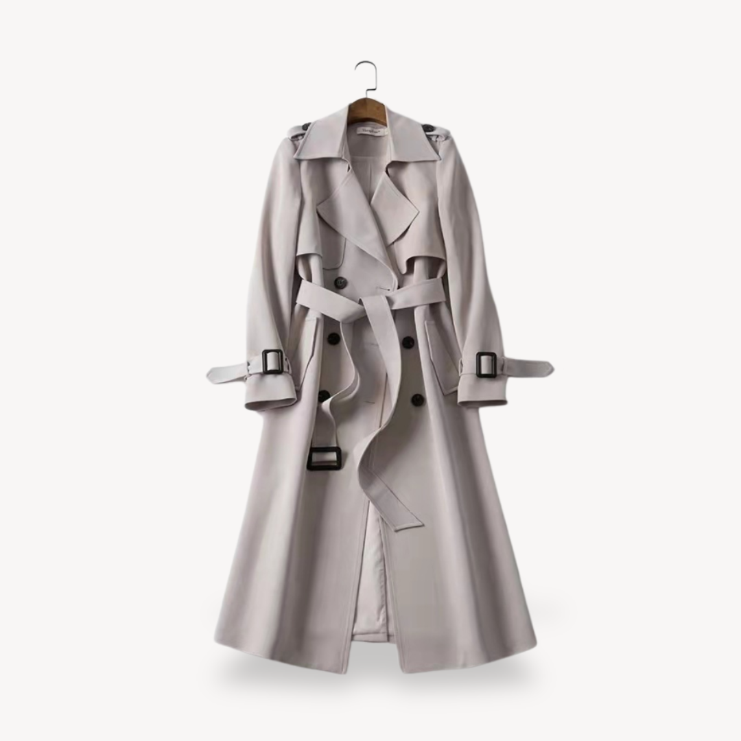 Dames trenchcoat – Tijdloos ontwerp – Tailleband – Katoenmix