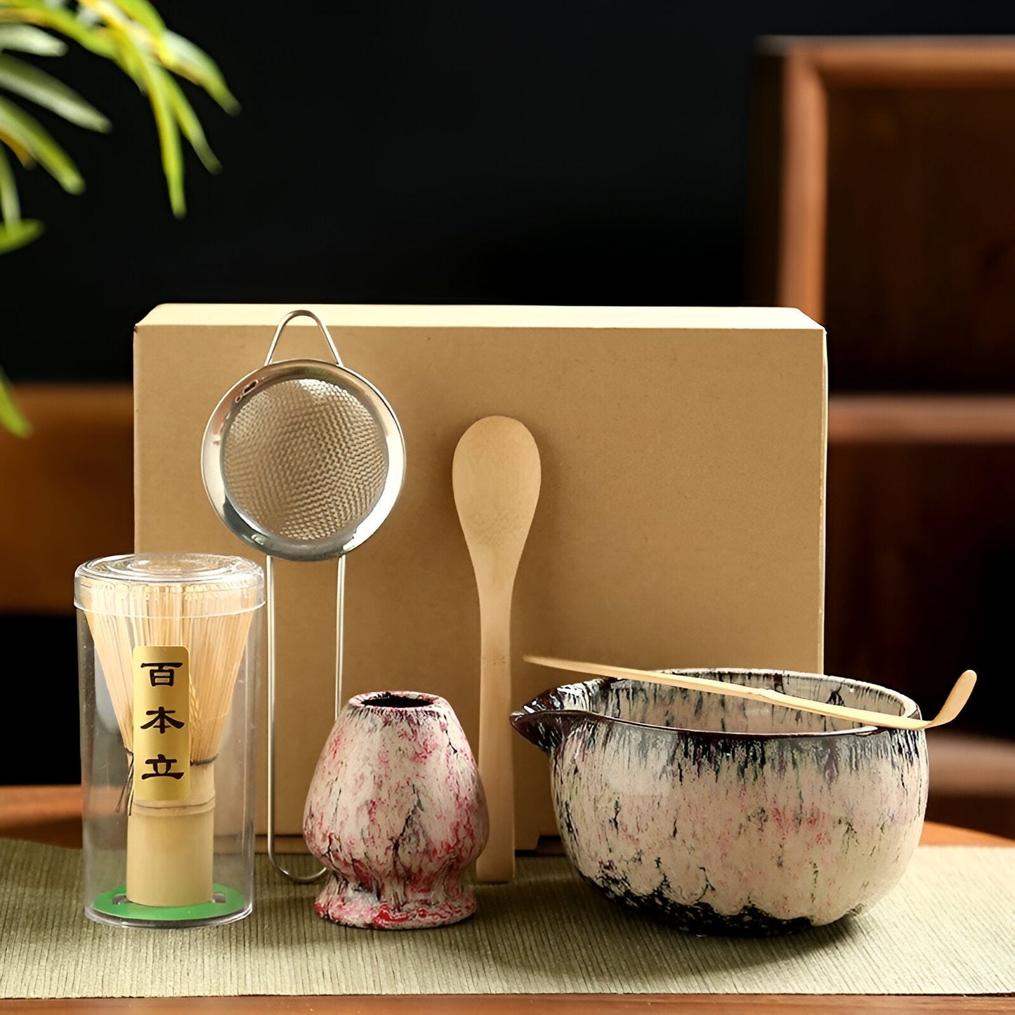 Matcha Set – Traditionele theeservice als cadeau, 6-delig voor de thee ceremonie van hoogwaardige materialen