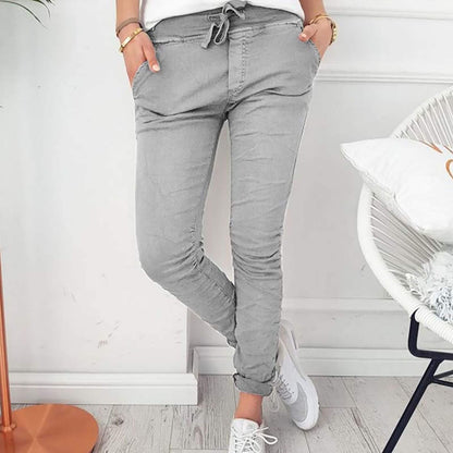 Comfortabele casual broek met elastische tailleband