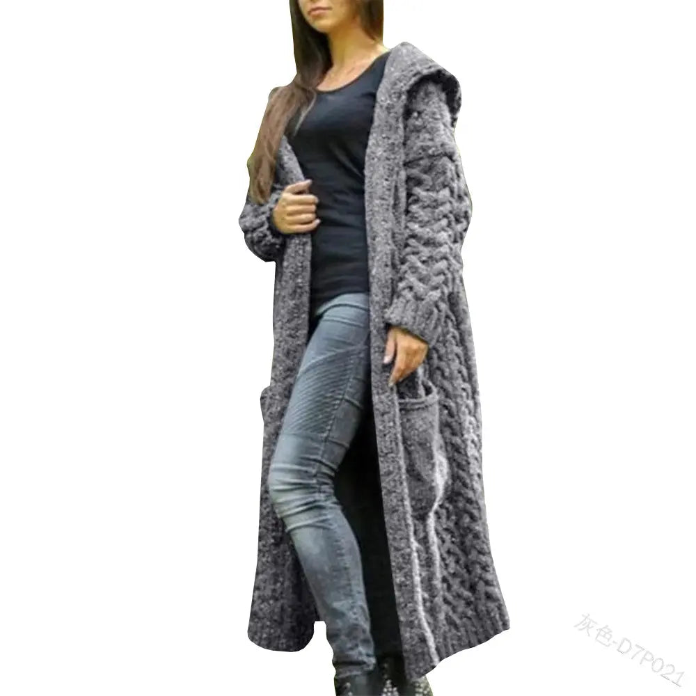 Dames Grove Gebreide Vest | Oversized Gehaakte Lange Trui Jas Voor Casual Winterse Kleding