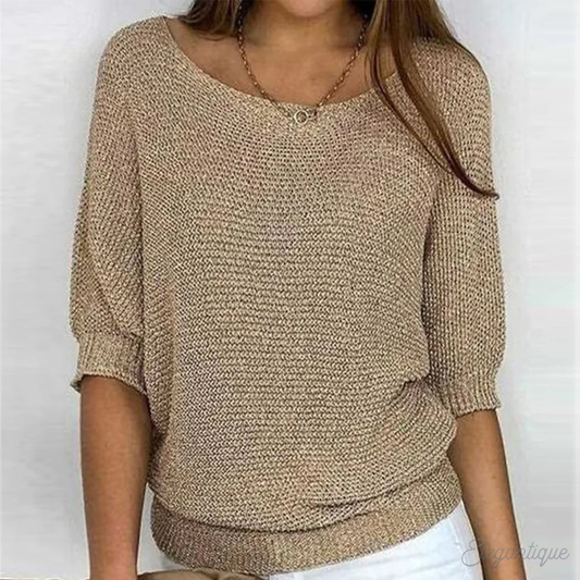 Dames Rode Off-Shoulder Gebreide Trui | Casual Losse Pasvorm Pullover