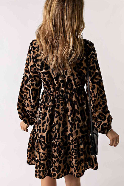 Elegante Luipaardprint Jurk Dames-2