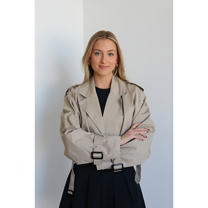 Dames Trenchcoat - Ingekort Model - Lenteproof - Veelzijdige Kleur