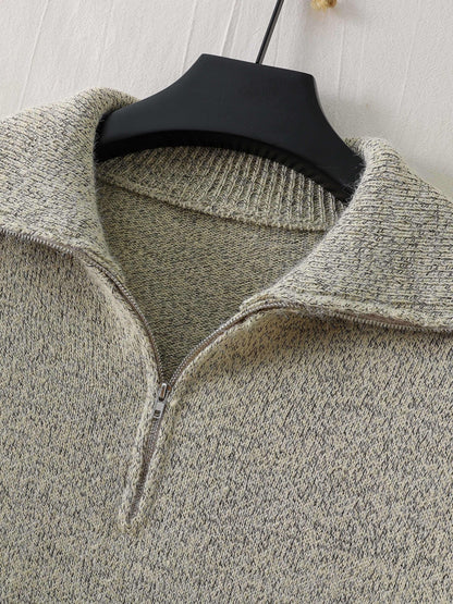 Heren Halve Rits Gebreide Trui | Casual Lange Mouwen Pullover voor de Winter