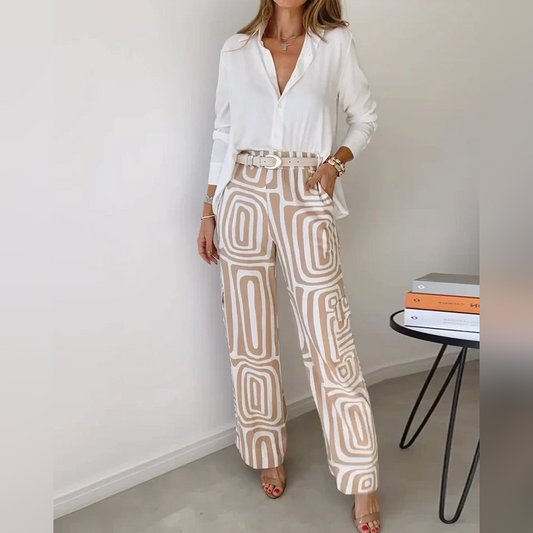 Pantalon Set Met Blouse En Riem | Mode Voor Vrouwen | Anna