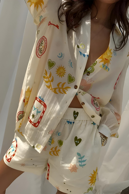 Stijlvol Dames Shirt en Shorts Set-3