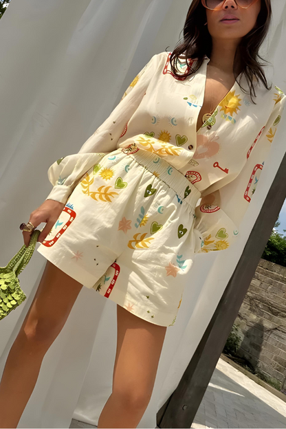 Stijlvol Dames Shirt en Shorts Set-5