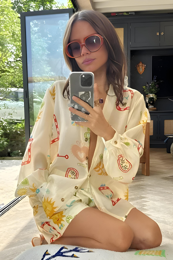 Stijlvol Dames Shirt en Shorts Set-4