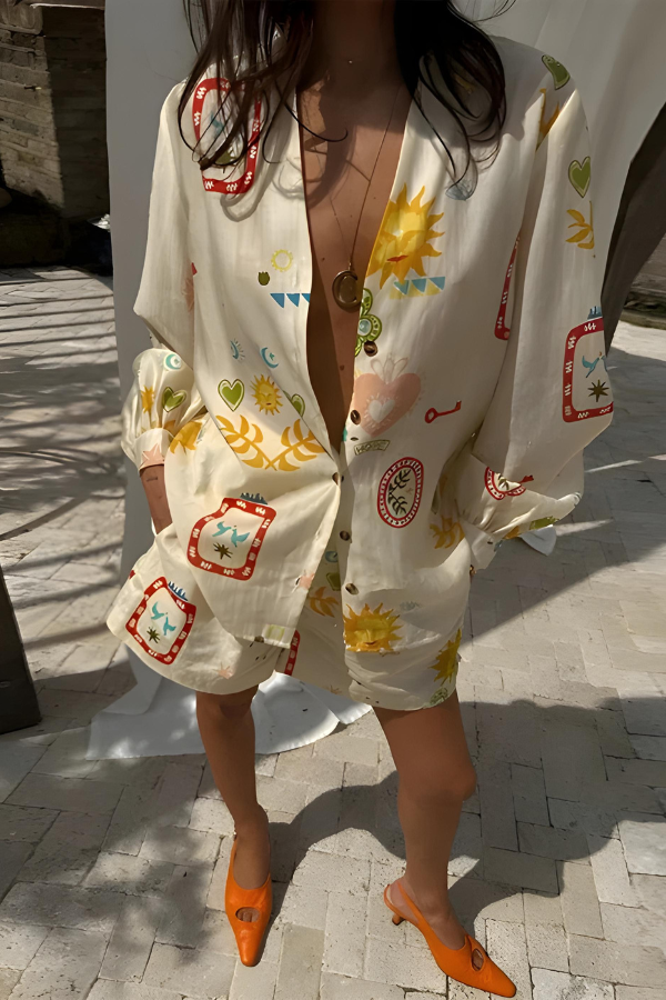 Stijlvol Dames Shirt en Shorts Set-2